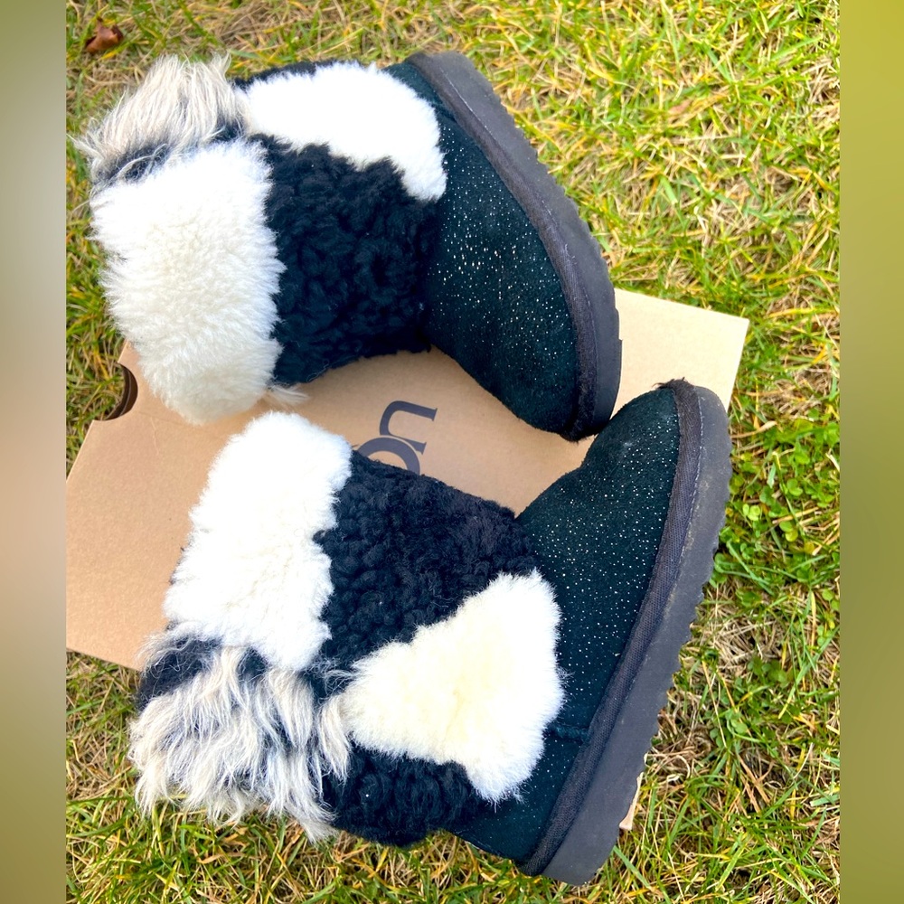 UGG boots, kids size 11, classic short patchwork fluff